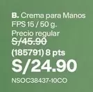 PTS - Crema para Manos FPS 15 / 50 g.