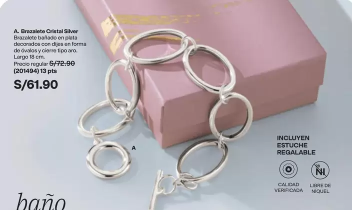 Cristal - Brazalete Silver (201494) 13 pzs