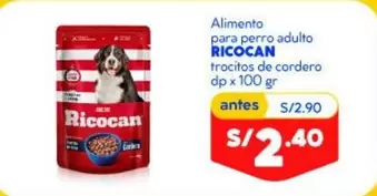 Ricocan - Alimento para perro adulto trocitos de cordero dp