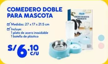 COMEDERO DOBLE PARA MASCOTA