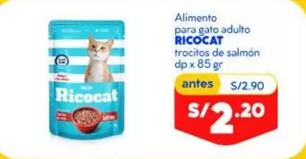 Ricocat - Alimento para gato adulto trocitos de salmón