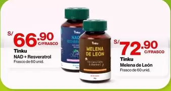 NAD+ Resveratrol Frasco de 60 unid. / Melena de León Frasco de 60 unid.