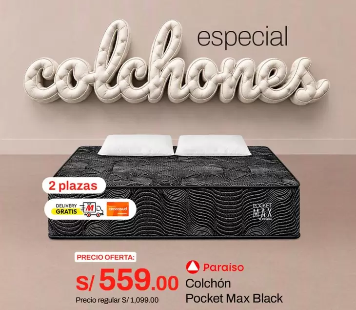 Paraiso - Colchón Pocket Max Black