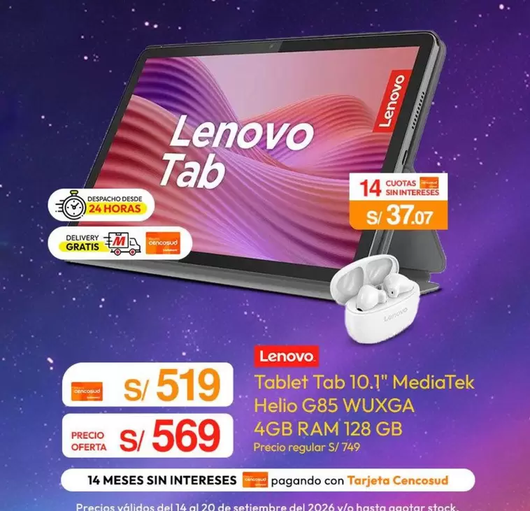 Lenovo - Tablet Tab 10.1" MediaTek Helio G85 WUXGA 4GB RAM 128 GB