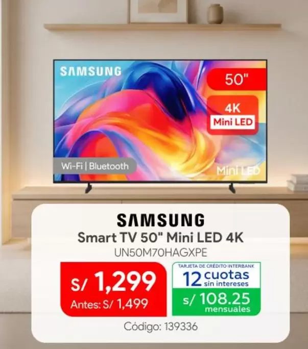 Samsung - Smart TV 50" Mini LED 4K UN50M70HAGXPE