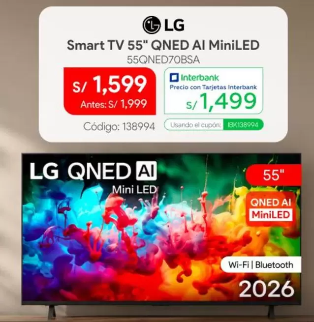 Lg - Smart TV 55" QNED AI MiniLED 55QNED70BSA