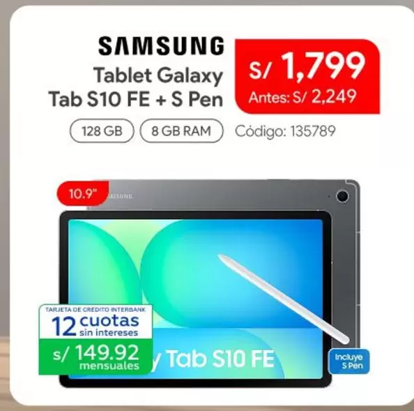 Samsung - Tab S10 FE + S Pen