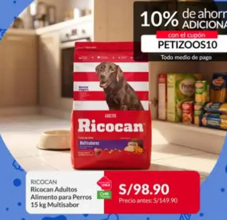Ricocan - Adultos Alimento para Perros 15 Kg Multisabor