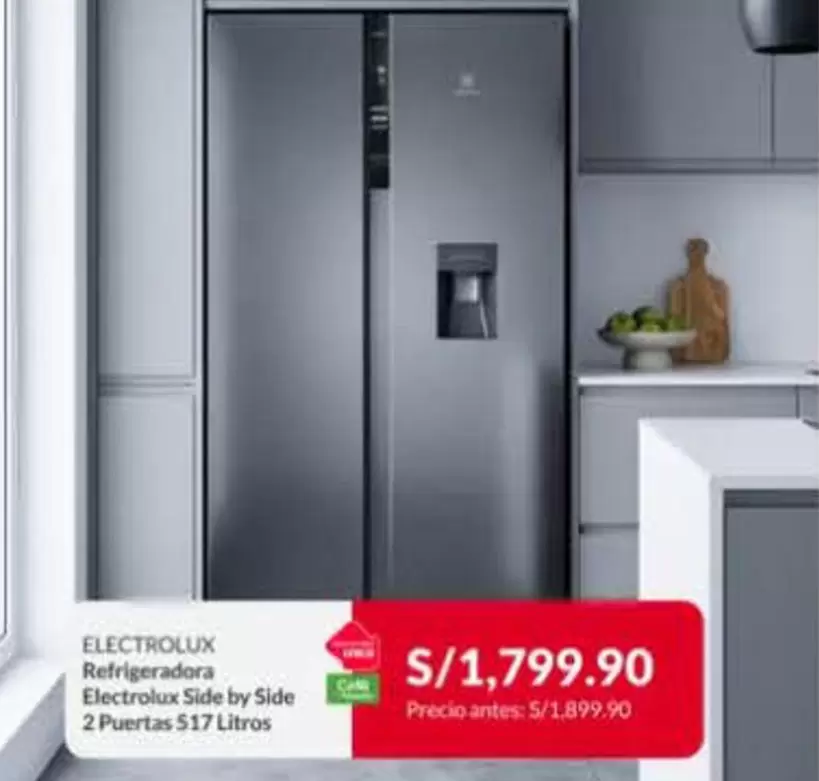 Electrolux - Refrigeradora  Side by Side 2 Puertas 517 Litros