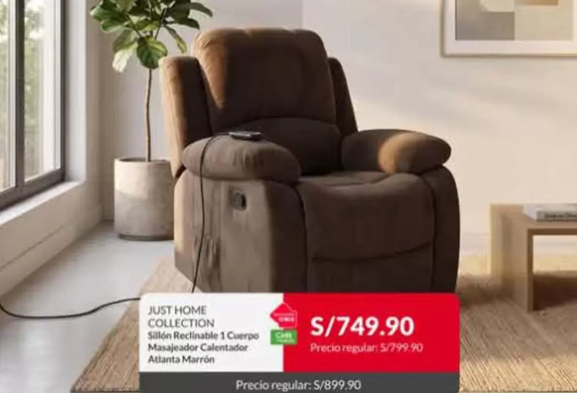 Sillón Reclinable 1 Cuerpo Masajeador Calentador