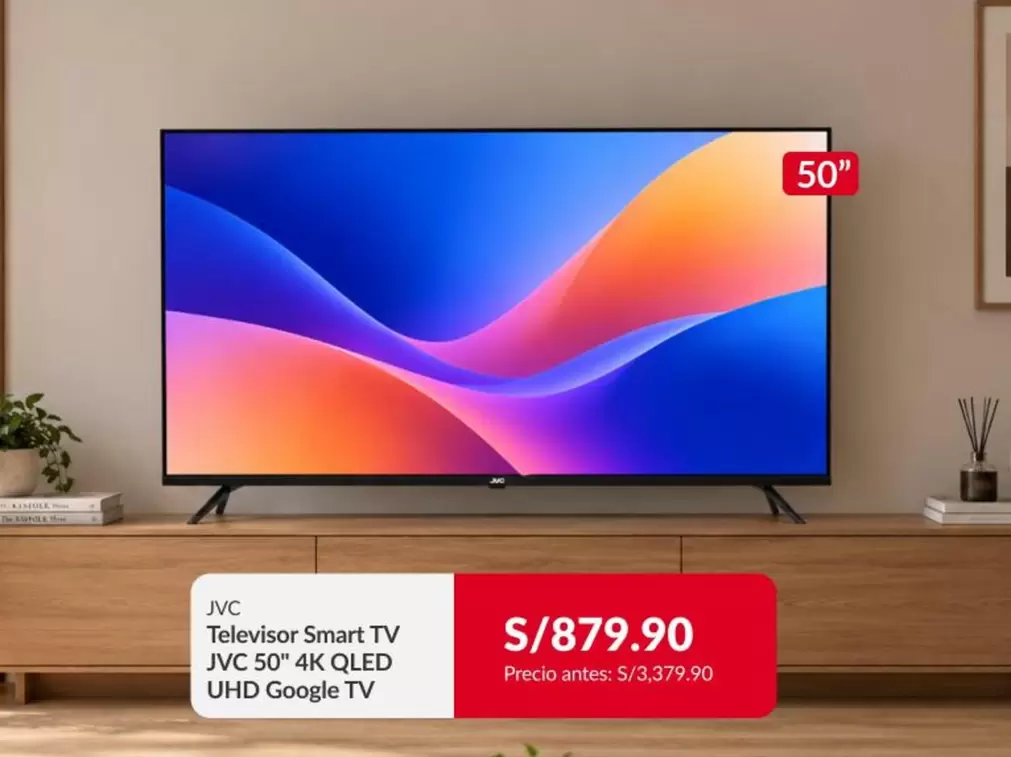 JVC - Televisor Smart TV 4K QLED UHD Google TV
