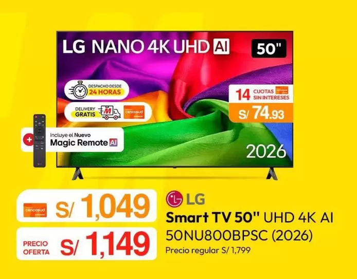 Lg - Smart TV 50" UHD 4K AI 50NU800BPSPC (2026)