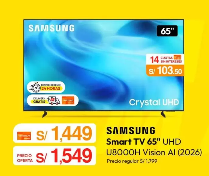 Samsung - Smart TV 65" UHD U8000H Vision AI (2026)