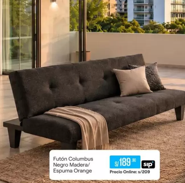 Orange - Futton Columbus Negro Madera/Espuma