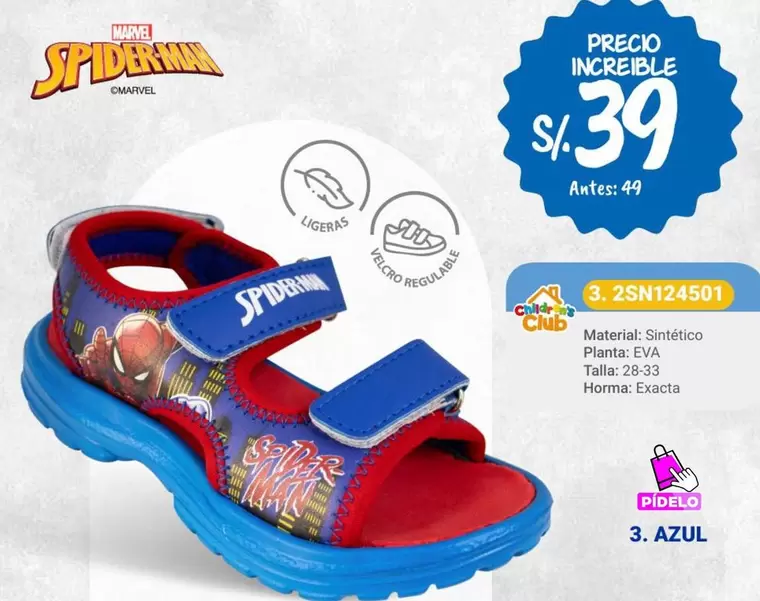 Marvel - Sandalias Spider-Man 3. 2SN124501