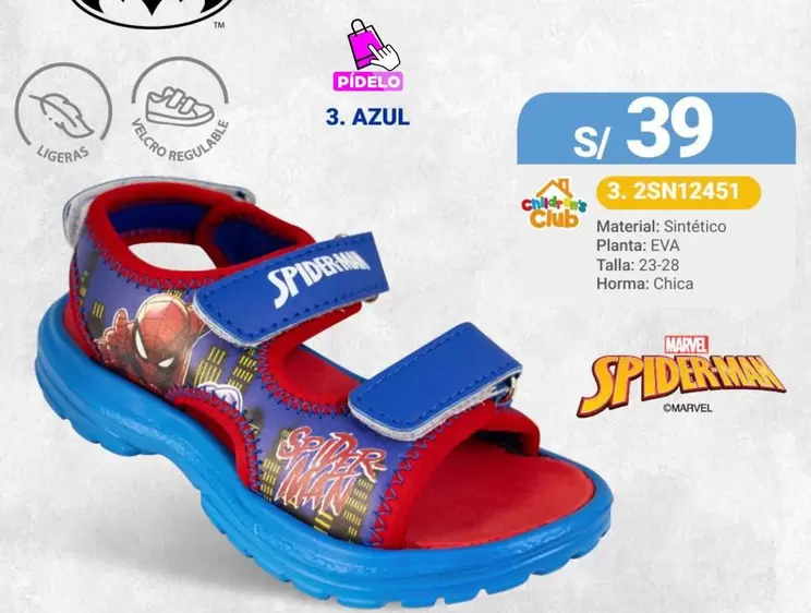 Spiderman - Sandalias 3. AZUL 3SN12451