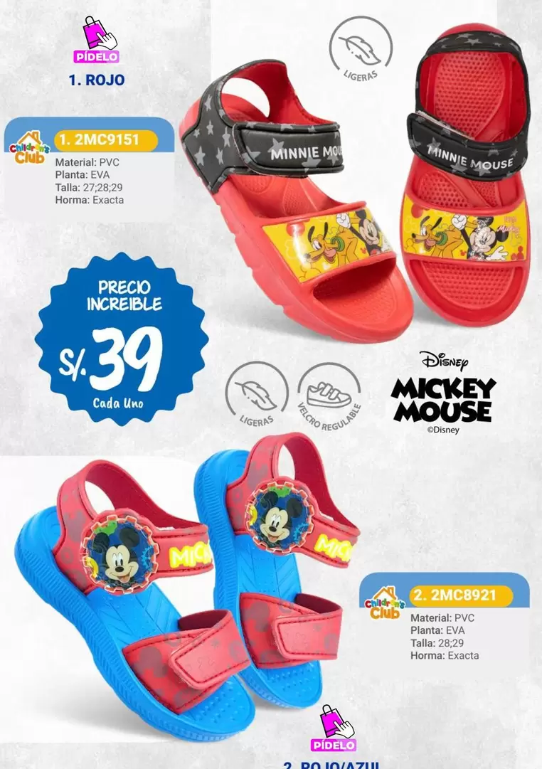 Disney - Sandalias 1. ROJO, 2. ZMCR92Y