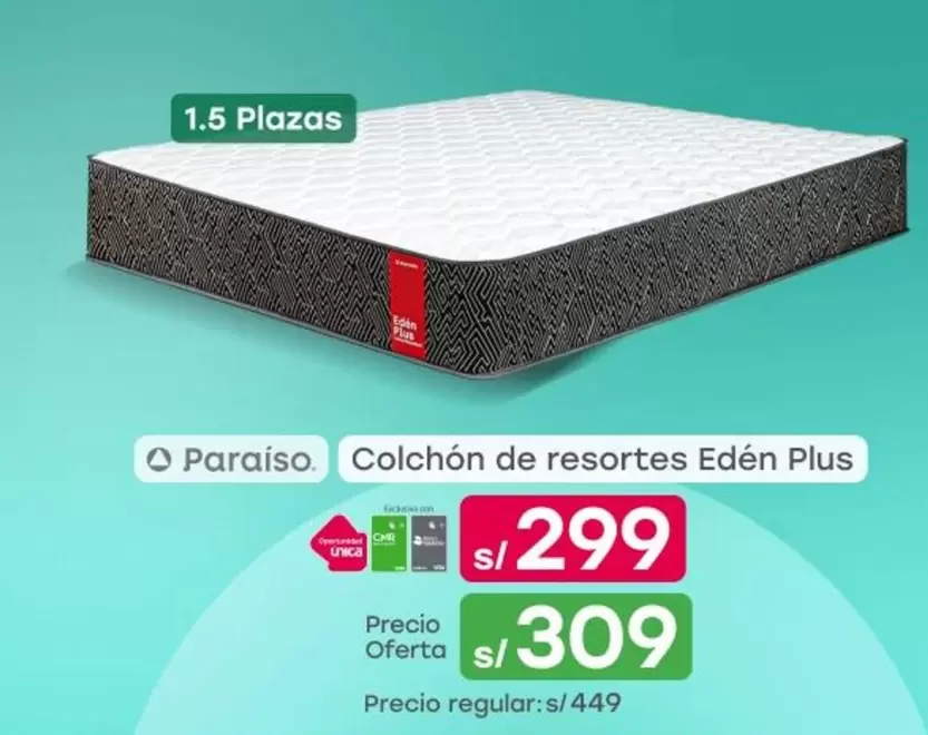Colchón de resortes Edén Plus
