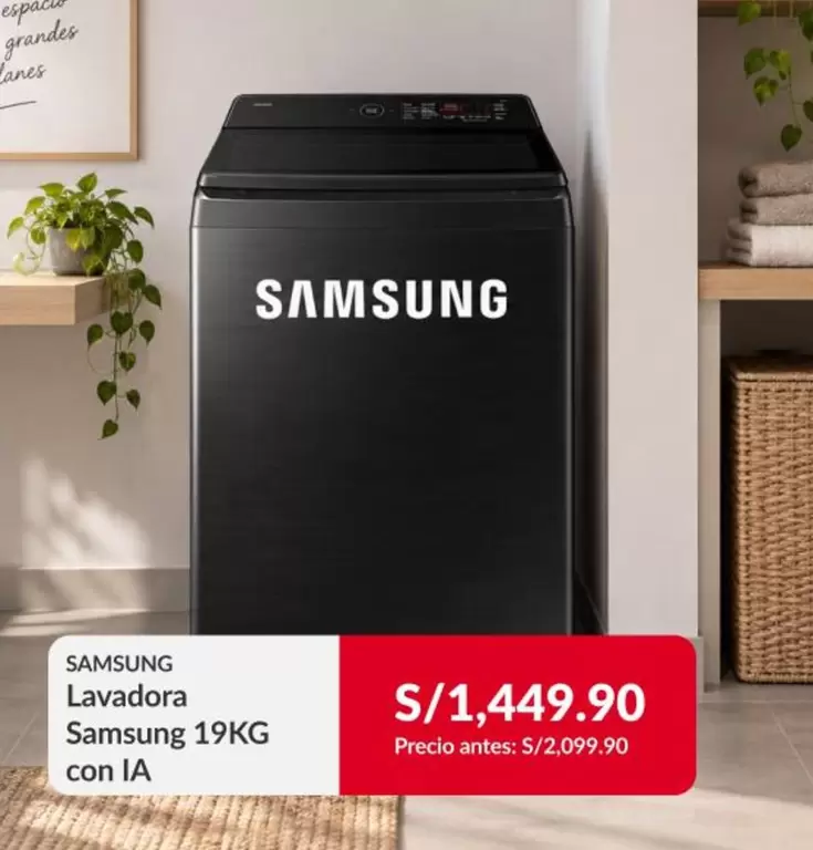 Samsung - Lavadora 19KG con IA