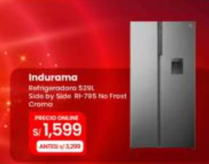 Indurama - Refrigeradora S29L Side by Side RI-795 No Frost