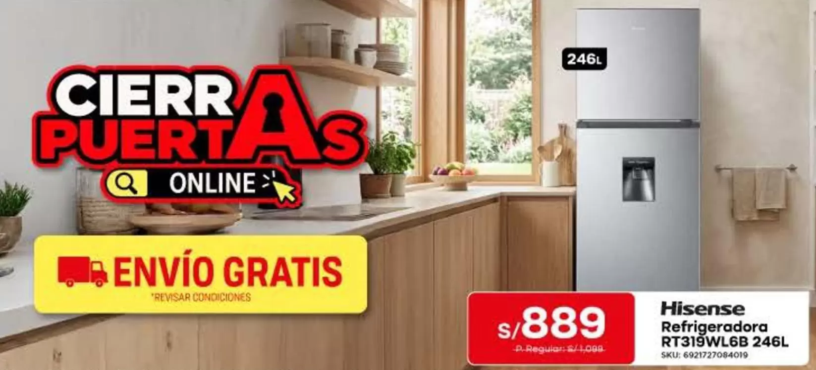 Hisense - Refrigeradora RT31WL60 246L