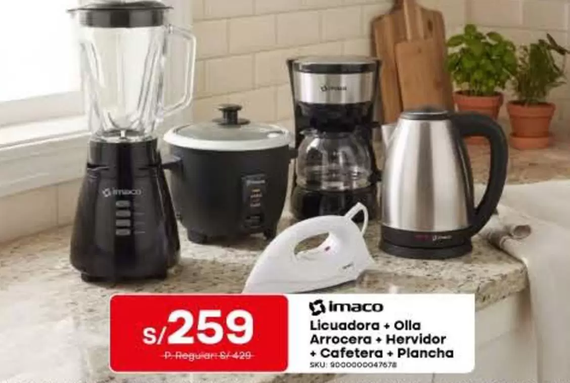 Imaco - licuadora, olla arrocera, hervidor, cafetera, plancha