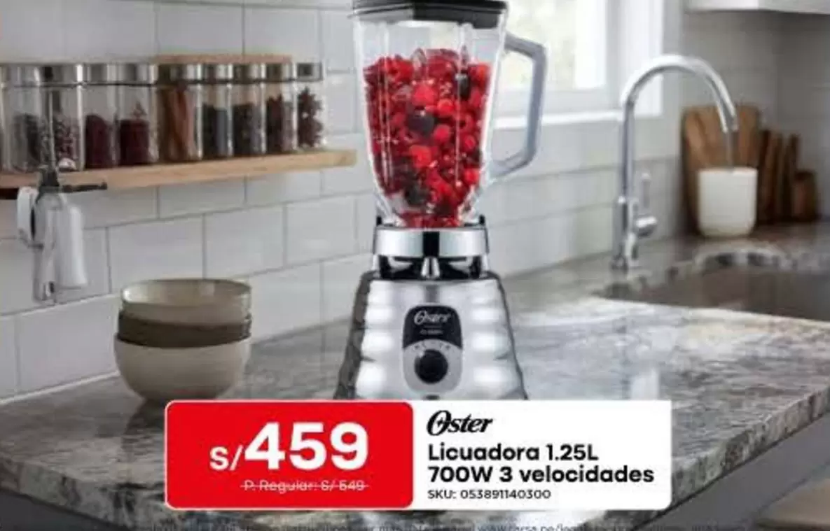 Oster - Licuadora 1.25L 700W 3 velocidades