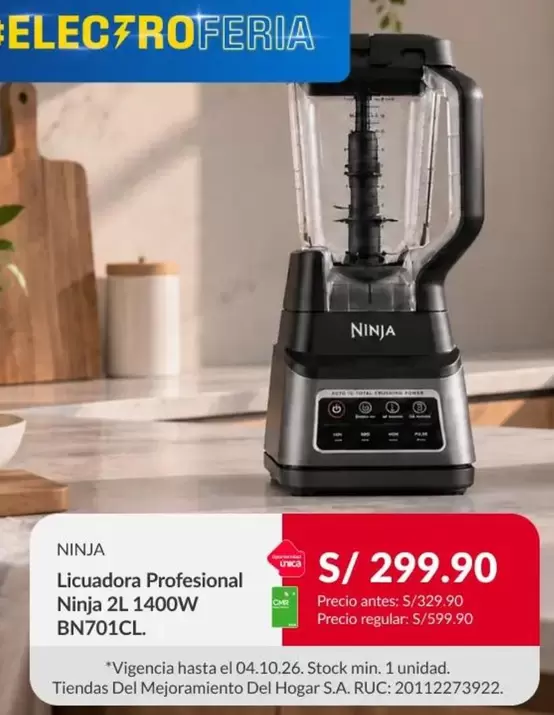 Licuadora Profesional Ninja 2L 1400W BN701CL