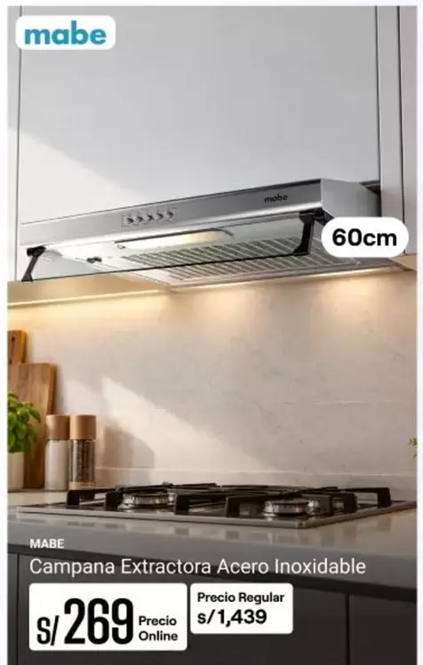 Mabe - Campana Extractor Acero Inoxidable