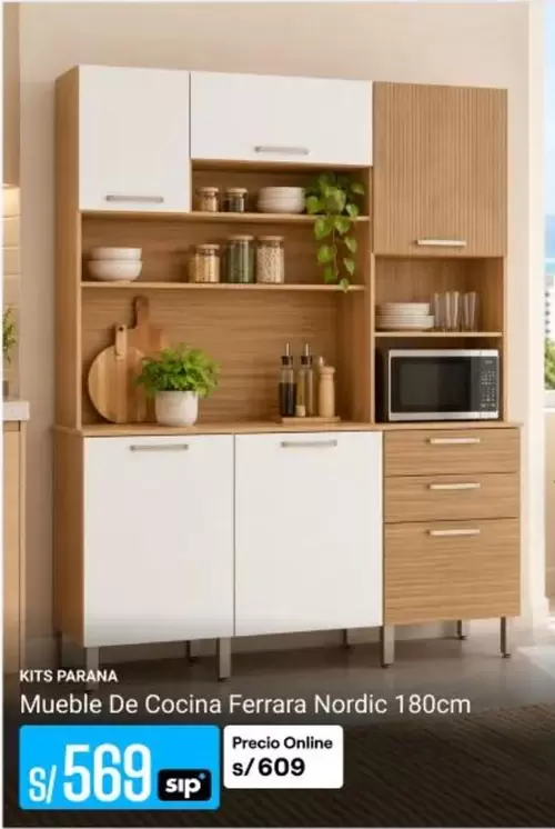 Mueble De Cocina Ferrara Nordic 180cm