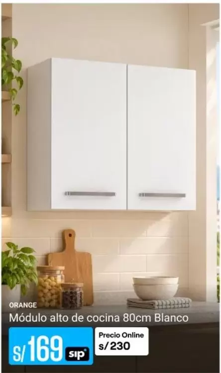 Orange - Módulo alto de cocina 80cm Blanco