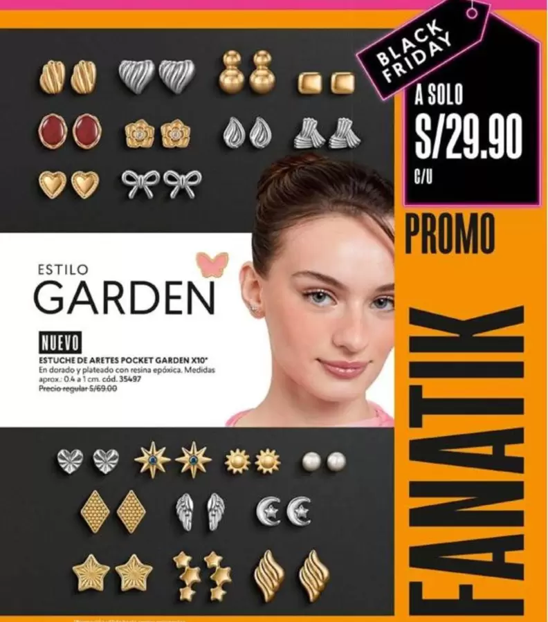 Dorado - Estuche de aretes pocket garden