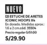Dorado - [2] ESTUCHE DE ARETES ICONIC HOOPS X4