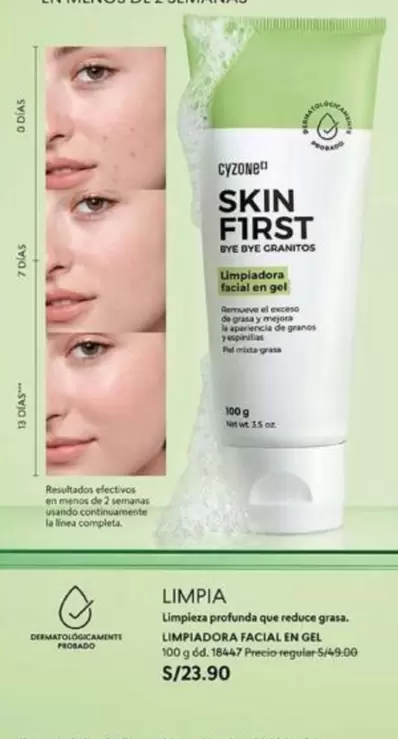 Piel - SKIN FIRST BYE BYE CRAMPITOS LIMPIADORA FACIAL EN GEL
