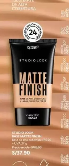 Studio - STUDIO LOOK MATTE FINISH BASE DE ALTA COBERTURA Y LARGA DURACIÓN CON FPS 30