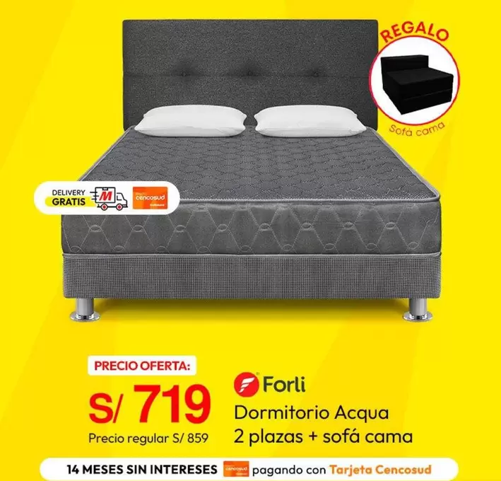 Forli - Dormitorio Acqua 2 plazas + sofá cama