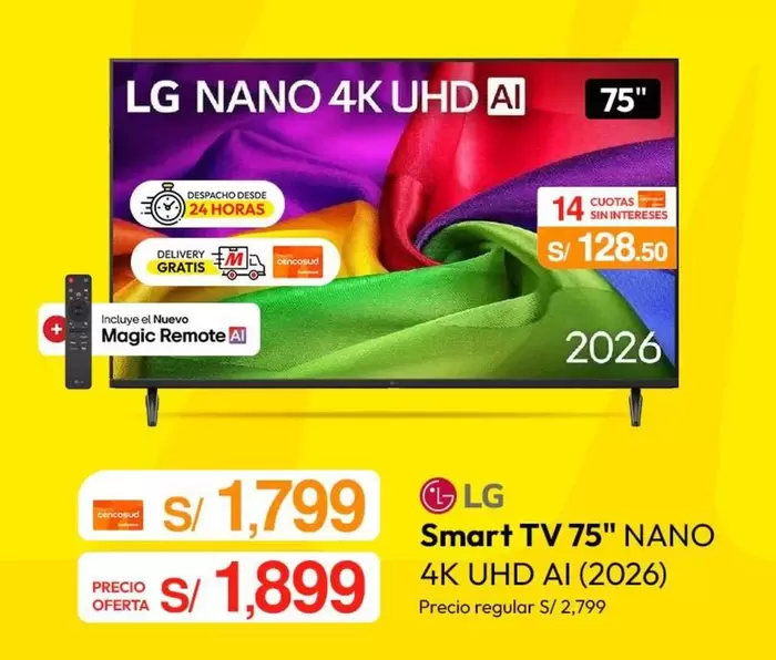 Lg - Smart TV 75" NANO 4K UHD AI (2026)