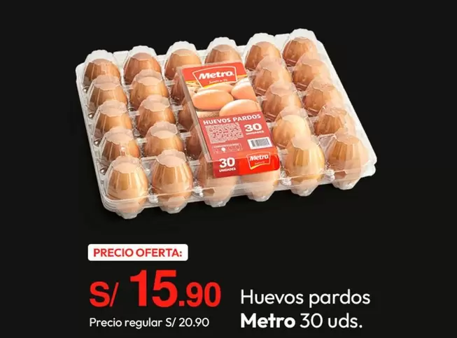 Metro - Huevos pardos 30 uds.