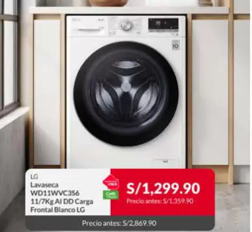 Lg - Lavaseca WD11WVC356 11/7Kg AI DD Carga Frontal Blanco