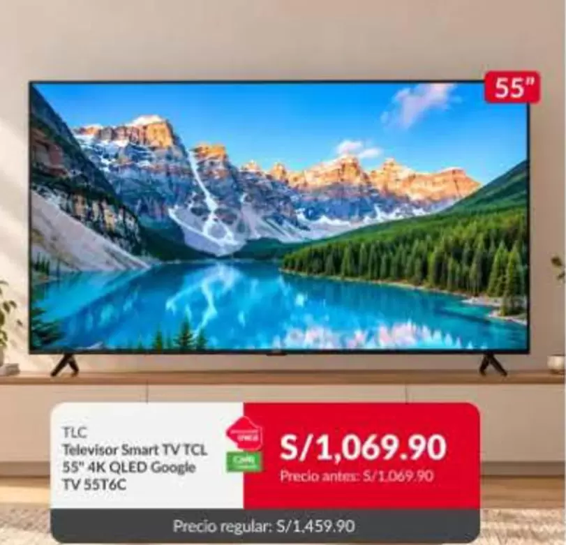 Smart - Televisor TV 55" 4K QLED Google TV