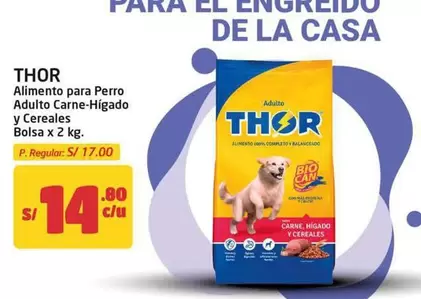 Thor - Alimento para Perro Adulto Carne-Hígado y Cereales Bolsa