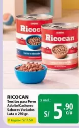 Ricocan - Trocitos para Perro Adulto/Cachorro Sabores Variados Lata