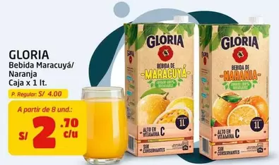 Gloria - Bebida Maracuyá/Naranja Caja