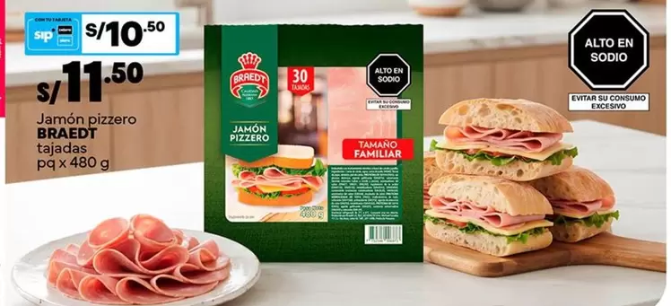 Braedt - Jamón pizzero BRAEDT tajadas