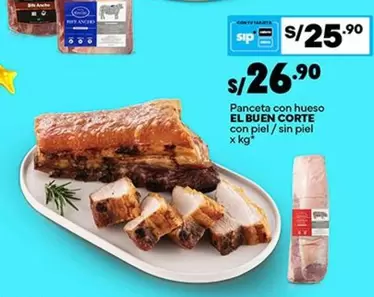 Piel - Panceta con hueso EL BUEN CORTE