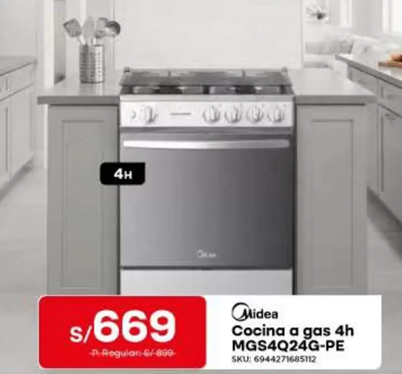 Cocina a gas 4h MGS4Q24G-PE