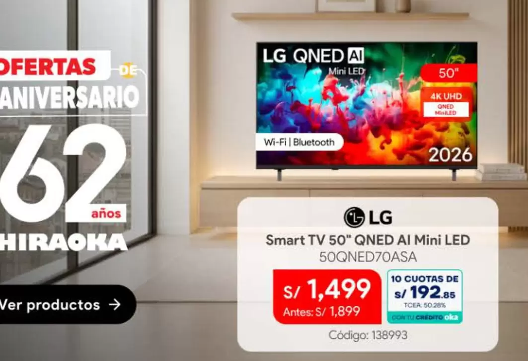 Lg - Smart TV 50" QNED AI Mini LED 50QNED70ASA
