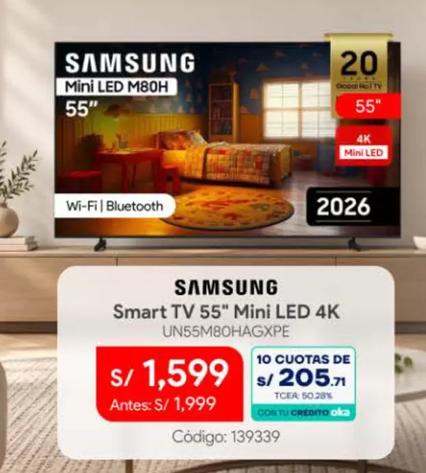 Samsung - Smart TV 55" Mini LED 4K UN55M80HAGXPE