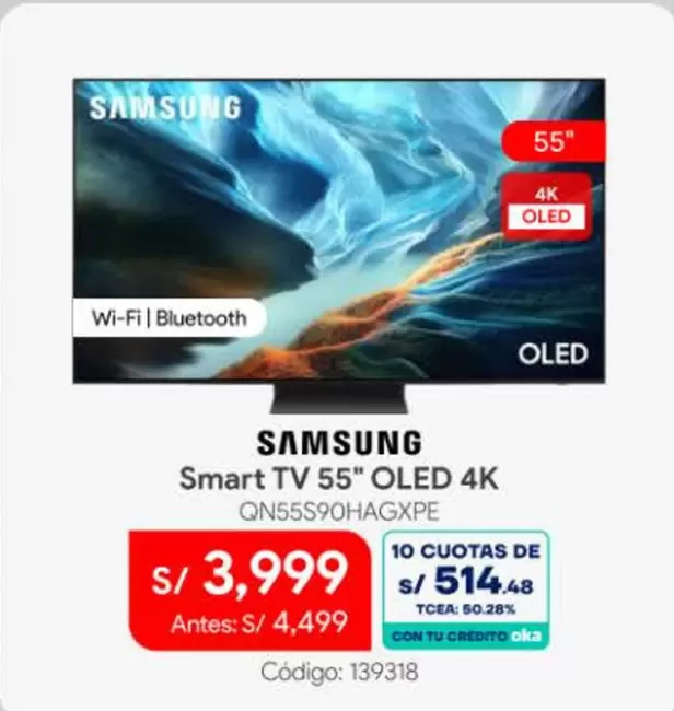 Samsung - Smart TV 55" OLED 4K QN55S90HAGXPE