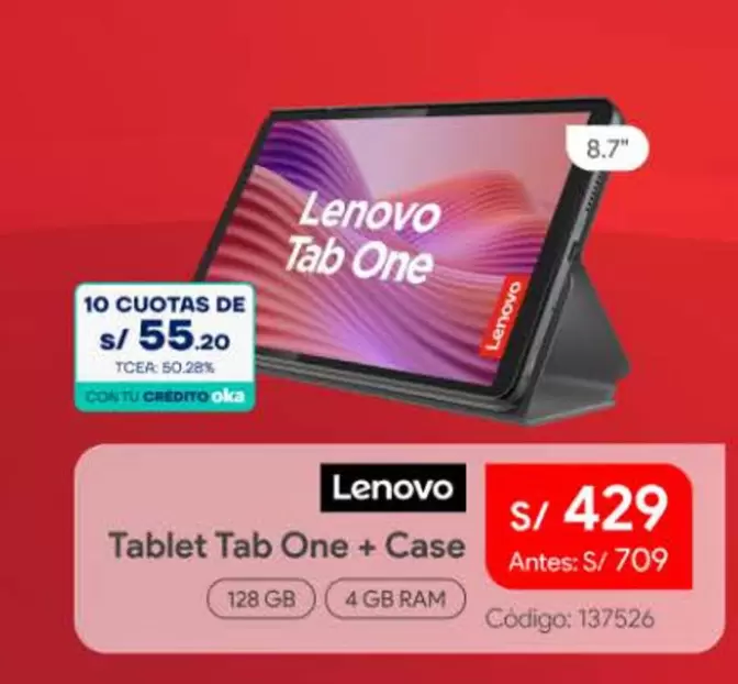 Lenovo - Tablet Tab One + Case